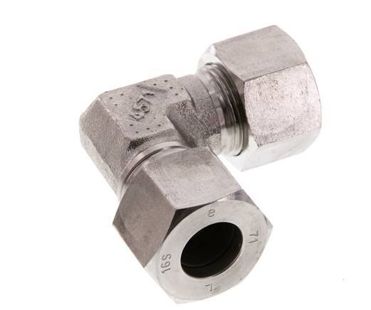 16S Stainless steel 90 deg Elbow Cutting ring 400 Bar DIN 2353
