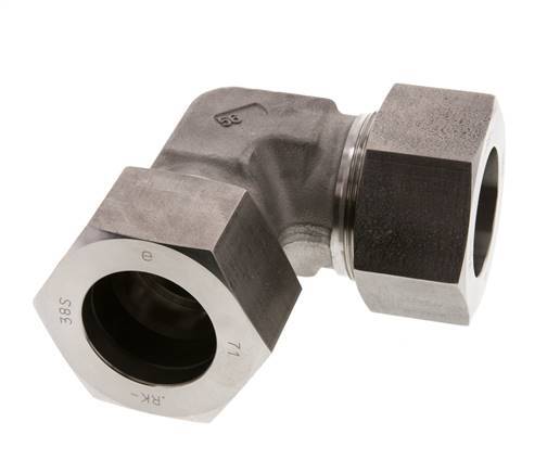 38S Stainless steel 90 deg Elbow Cutting ring 315 Bar DIN 2353