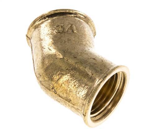 Rp 1/2'' Brass 45 deg Elbow Fitting 16 Bar