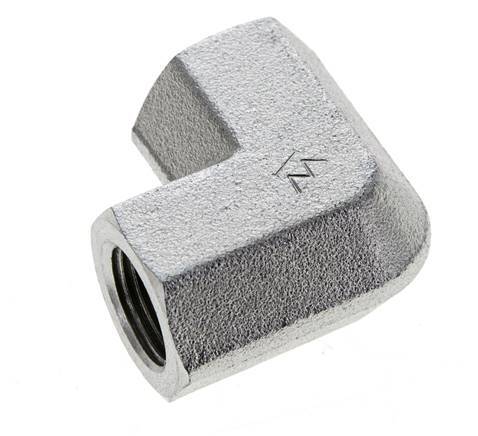 3/8'' NPT Zinc plated Steel 90 deg Elbow Fitting 210 Bar - Hydraulic