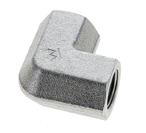 3/8'' NPT Zinc plated Steel 90 deg Elbow Fitting 210 Bar - Hydraulic