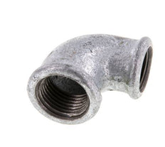 Rp 1/2'' x Rp 3/8'' Zinc plated Cast iron 90 deg Elbow Fitting 25 Bar [5 Pieces]