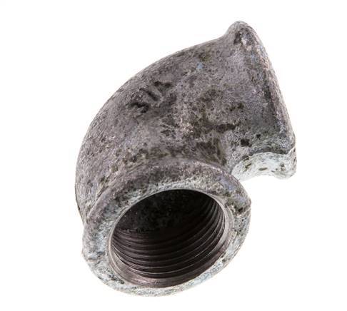 Rp 3/4'' Zinc plated Cast iron 90 deg Elbow Fitting 25 Bar [5 Pieces]