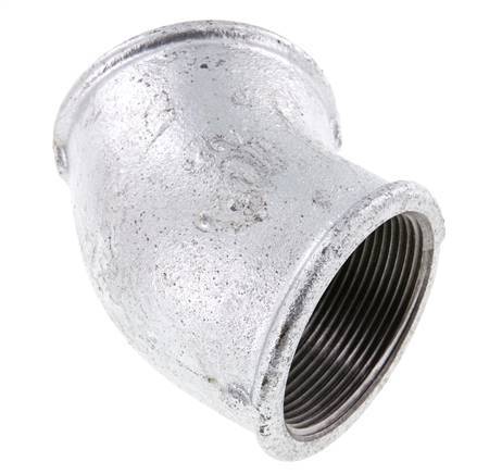 Rp 2'' Zinc plated Cast iron 45 deg Elbow Fitting 25 Bar