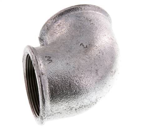 Rp 2'' Zinc plated Cast iron 90 deg Elbow Fitting 25 Bar