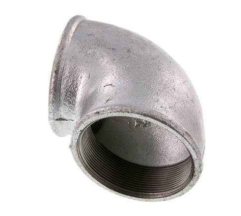 Rp 3'' Zinc plated Cast iron 90 deg Elbow Fitting 25 Bar