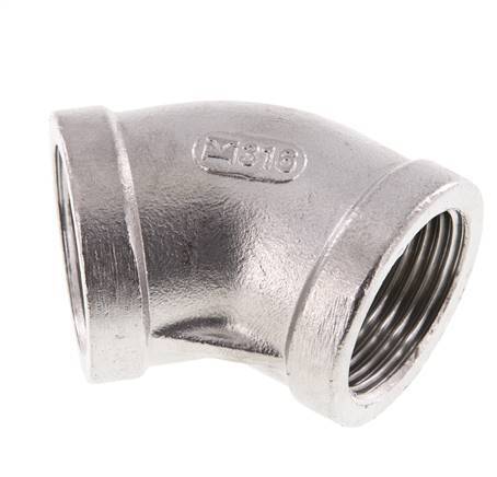 Rp 1'' Stainless steel 45 deg Elbow Fitting 16 Bar