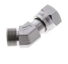 UNS 1''-14 x UNS 1''-14 F/M Zinc plated Steel 45 deg Elbow Fitting ORFS 400 Bar - Hydraulic
