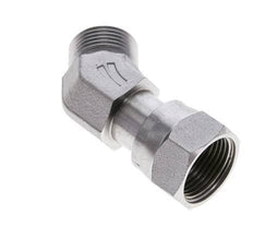 UNS 1''-14 x UNS 1''-14 F/M Zinc plated Steel 45 deg Elbow Fitting ORFS 400 Bar - Hydraulic