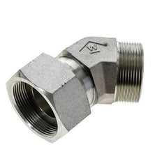 UN 2''-12 x UN 2''-12 F/M Zinc plated Steel 45 deg Elbow Fitting ORFS 250 Bar - Hydraulic