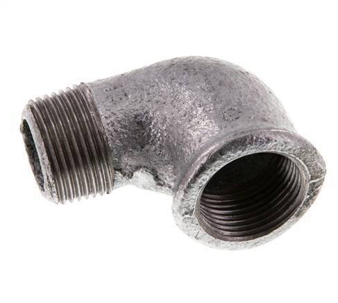 Rp 3/4'' x R 3/4'' F/M Zinc plated Cast iron 90 deg Elbow Fitting 25 Bar [5 Pieces]