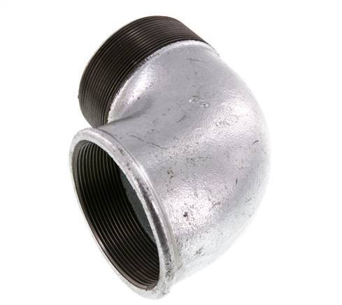 Rp 3'' x R 3'' F/M Zinc plated Cast iron 90 deg Elbow Fitting 25 Bar