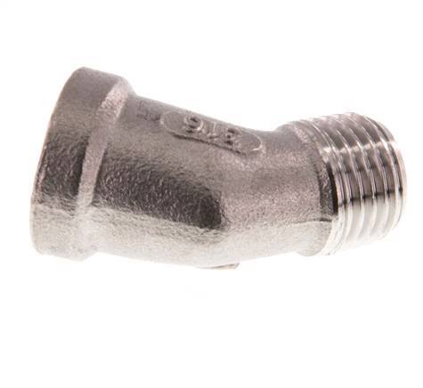 Rp 1/4'' x R 1/4'' F/M Stainless steel 45 deg Elbow Fitting 16 Bar
