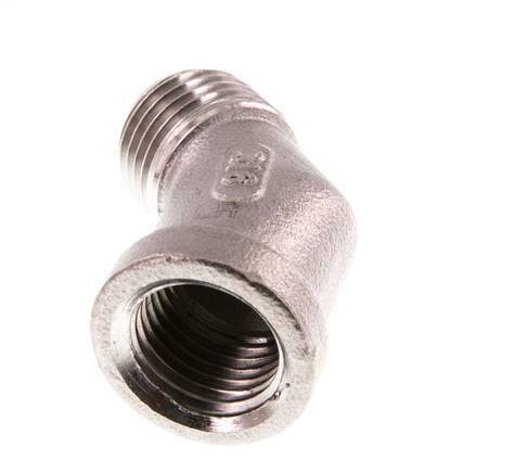 Rp 1/4'' x R 1/4'' F/M Stainless steel 45 deg Elbow Fitting 16 Bar
