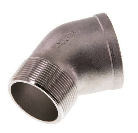Rp 2'' x R 2'' F/M Stainless steel 45 deg Elbow Fitting 16 Bar