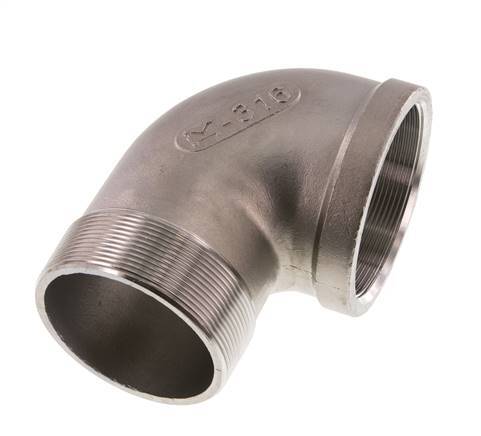 Rp 3'' x R 3'' F/M Stainless steel 90 deg Elbow Fitting 16 Bar