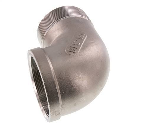 Rp 3'' x R 3'' F/M Stainless steel 90 deg Elbow Fitting 16 Bar