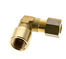 G 1/4'' x 8mm Brass 90 deg Elbow Compression Fitting 135 Bar DIN EN 1254-2