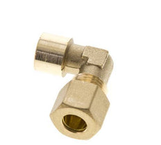 G 1/4'' x 10mm Brass 90 deg Elbow Compression Fitting 95 Bar DIN EN 1254-2