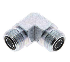 UN 11/16''-16 Male Zinc plated Steel 90 deg Elbow Fitting ORFS 630 Bar - Hydraulic