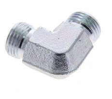 UN 11/16''-16 Male Zinc plated Steel 90 deg Elbow Fitting ORFS 630 Bar - Hydraulic