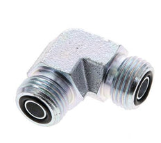 UN 11/16''-16 Male Zinc plated Steel 90 deg Elbow Fitting ORFS 630 Bar - Hydraulic