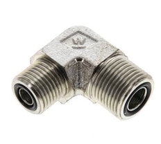 UN 13/16''-16 x UN 11/16''-16 Male Zinc plated Steel 90 deg Elbow Fitting ORFS 630 Bar - Hydraulic