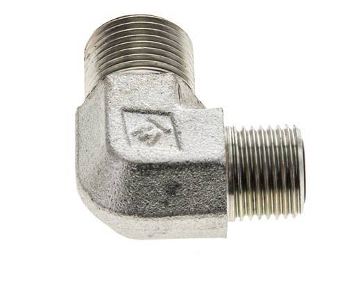 UN 13/16''-16 x UN 11/16''-16 Male Zinc plated Steel 90 deg Elbow Fitting ORFS 630 Bar - Hydraulic
