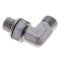 UNF 9/16''-18 x G 1/4'' Male Zinc plated Steel 90 deg Elbow Fitting ORFS 400 Bar - Hydraulic