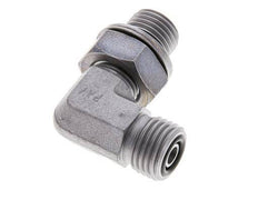 UNF 9/16''-18 x G 1/4'' Male Zinc plated Steel 90 deg Elbow Fitting ORFS 400 Bar - Hydraulic