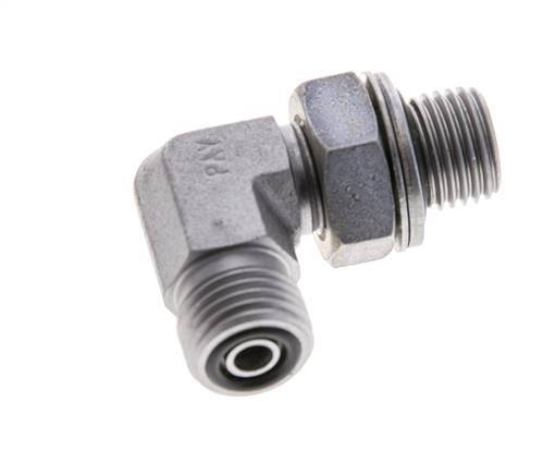 UNF 9/16''-18 x G 1/4'' Male Zinc plated Steel 90 deg Elbow Fitting ORFS 400 Bar - Hydraulic