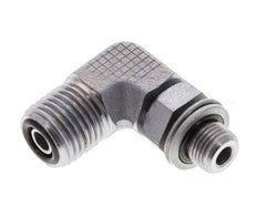 UNF 9/16''-18 x G 1/8'' Male Zinc plated Steel 90 deg Elbow Fitting ORFS 400 Bar - Hydraulic