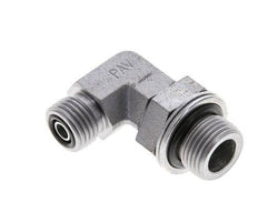 UNF 9/16''-18 x G 3/8'' Male Zinc plated Steel 90 deg Elbow Fitting ORFS 400 Bar - Hydraulic