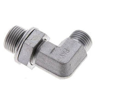 UNF 9/16''-18 x G 3/8'' Male Zinc plated Steel 90 deg Elbow Fitting ORFS 400 Bar - Hydraulic