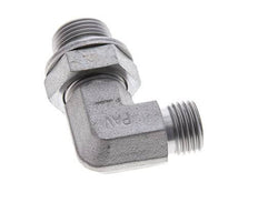 UNF 9/16''-18 x G 3/8'' Male Zinc plated Steel 90 deg Elbow Fitting ORFS 400 Bar - Hydraulic