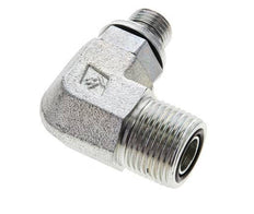 UN 13/16''-16 x G 1/4'' Male Zinc plated Steel 90 deg Elbow Fitting ORFS 400 Bar - Hydraulic