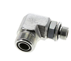 UNS 1''-14 x G 3/8'' Male Zinc plated Steel 90 deg Elbow Fitting ORFS 400 Bar - Hydraulic