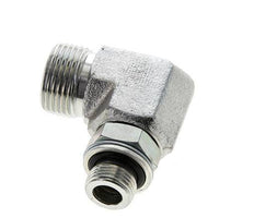 UNS 1''-14 x G 3/8'' Male Zinc plated Steel 90 deg Elbow Fitting ORFS 400 Bar - Hydraulic