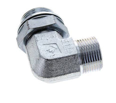 UN 1-3/16''-12 x G 1'' Male Zinc plated Steel 90 deg Elbow Fitting ORFS 315 Bar - Hydraulic
