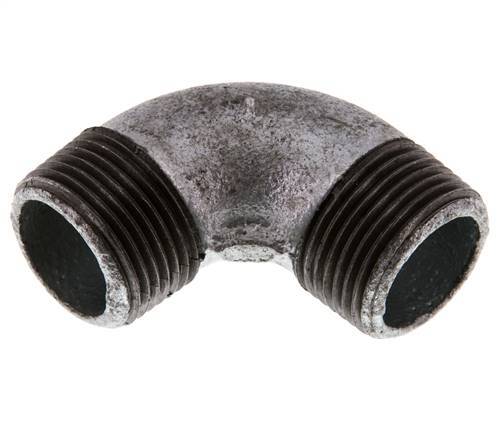R 1'' Male Zinc plated Cast iron 90 deg Elbow Fitting 25 Bar