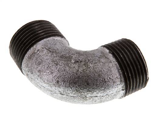 R 1'' Male Zinc plated Cast iron 90 deg Elbow Fitting 25 Bar