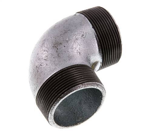 R 2'' Male Zinc plated Cast iron 90 deg Elbow Fitting 25 Bar