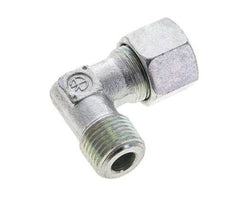 1/2'' NPT Male x 14S Zinc plated Steel 90 deg Elbow Cutting ring 630 Bar DIN 2353