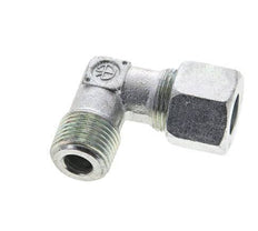 1/2'' NPT Male x 14S Zinc plated Steel 90 deg Elbow Cutting ring 630 Bar DIN 2353