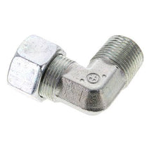 1/2'' NPT Male x 15L Zinc plated Steel 90 deg Elbow Cutting ring 315 Bar DIN 2353