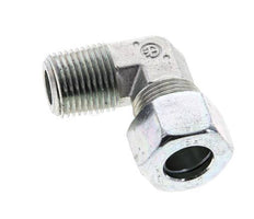 1/2'' NPT Male x 15L Zinc plated Steel 90 deg Elbow Cutting ring 315 Bar DIN 2353