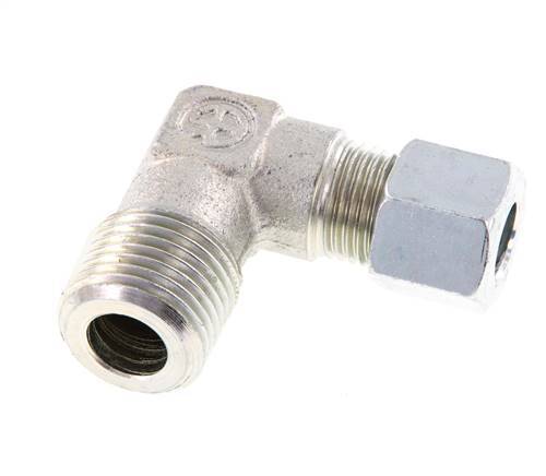 R 1/2'' Male x 10L Zinc plated Steel 90 deg Elbow Fitting 315 Bar DIN 2353