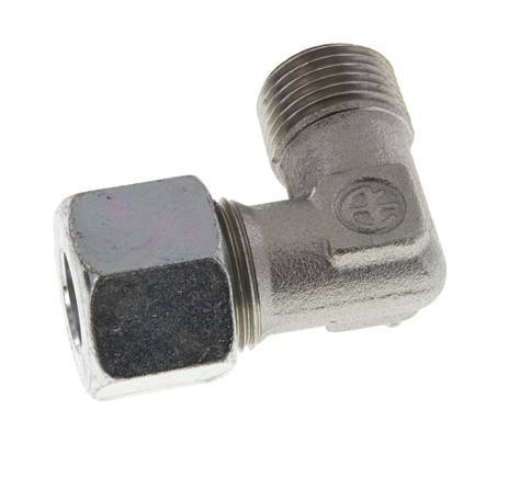 R 1/2'' Male x 14S Zinc plated Steel 90 deg Elbow Fitting 630 Bar DIN 2353