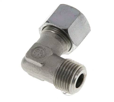 R 1/2'' Male x 14S Zinc plated Steel 90 deg Elbow Fitting 630 Bar DIN 2353