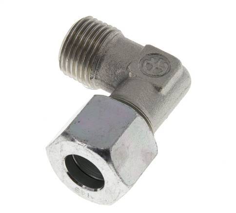 R 1/2'' Male x 14S Zinc plated Steel 90 deg Elbow Fitting 630 Bar DIN 2353